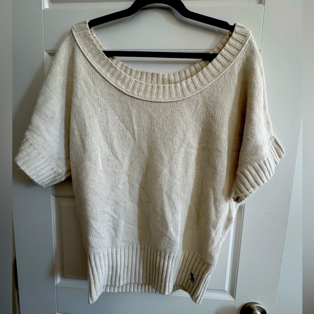 Angora blend scoop neck sweater